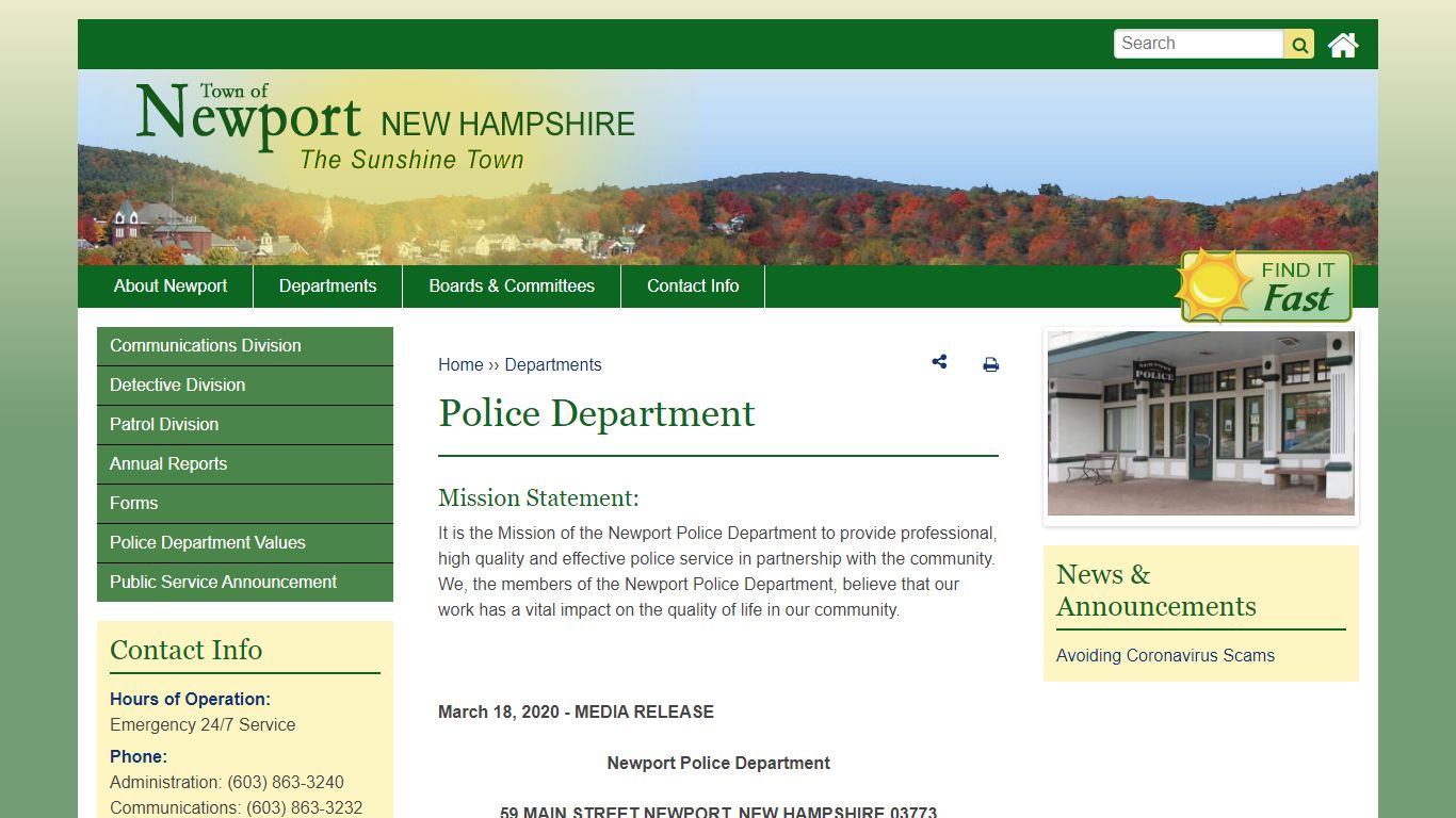 Police Department | Newport NH